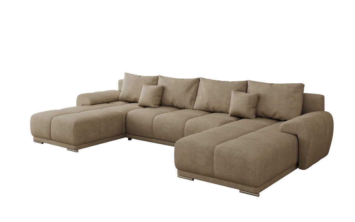Designer Sofa Leni U mit Schlaf- und Klappfunktion in Stoff