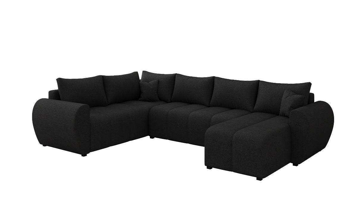 Designersofas Sorella U mat Schloof- a Klappfunktioun a Stoffer