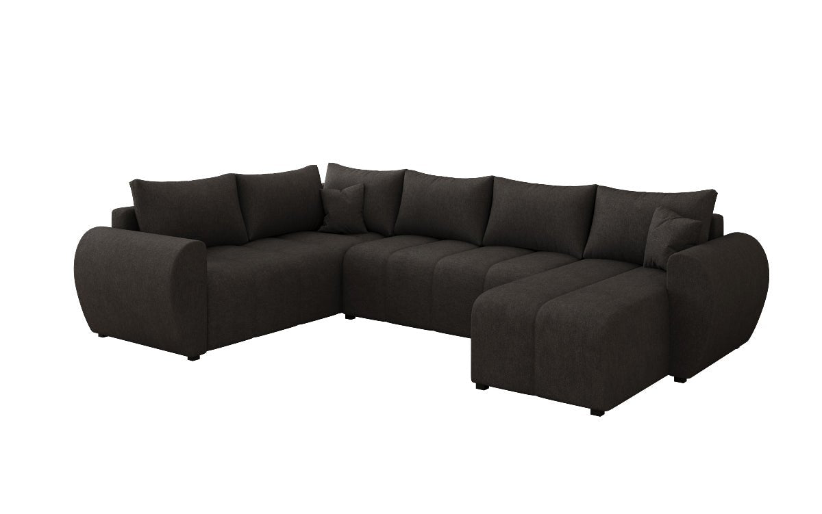 Designersofas Sorella U mat Schloof- a Klappfunktioun a Stoffer