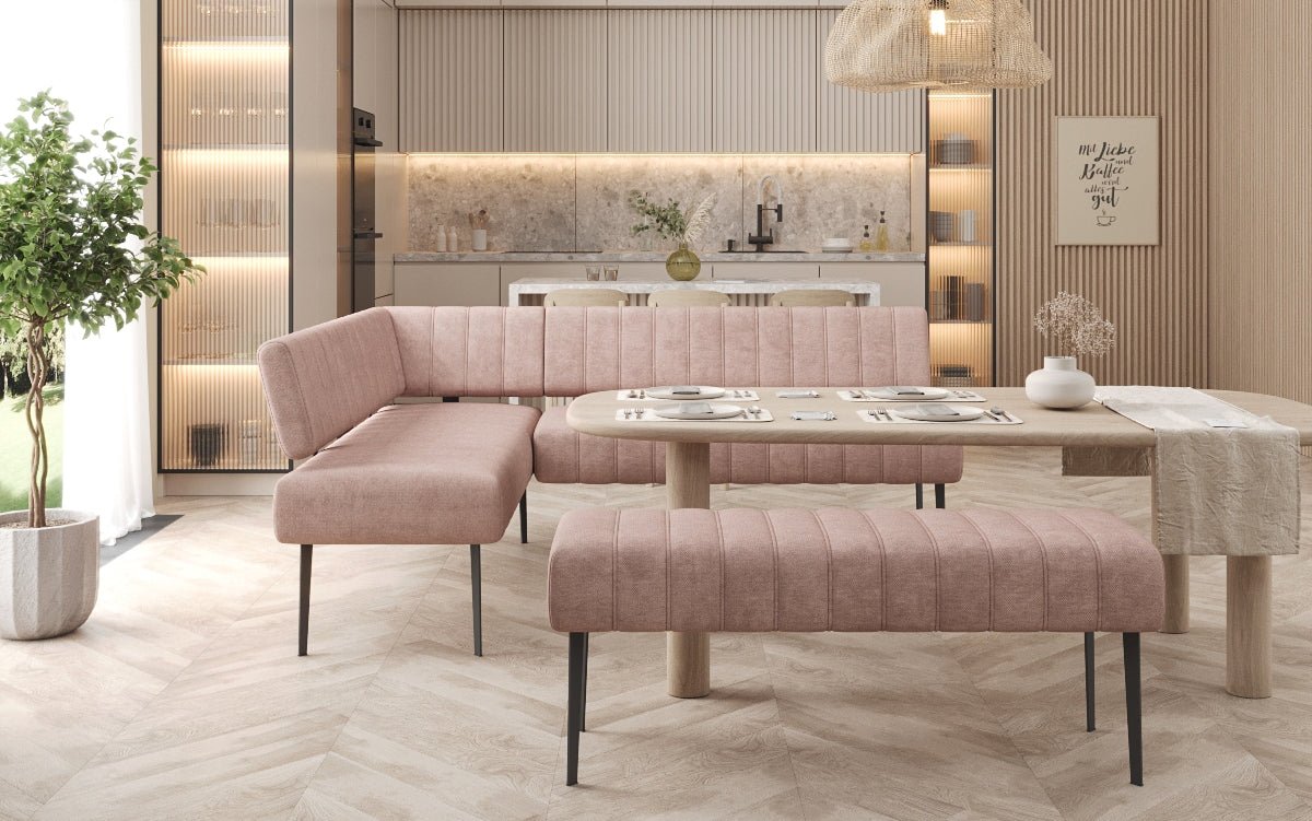 Ensemble de bancs Montero en tissu robuste avec pieds en métal