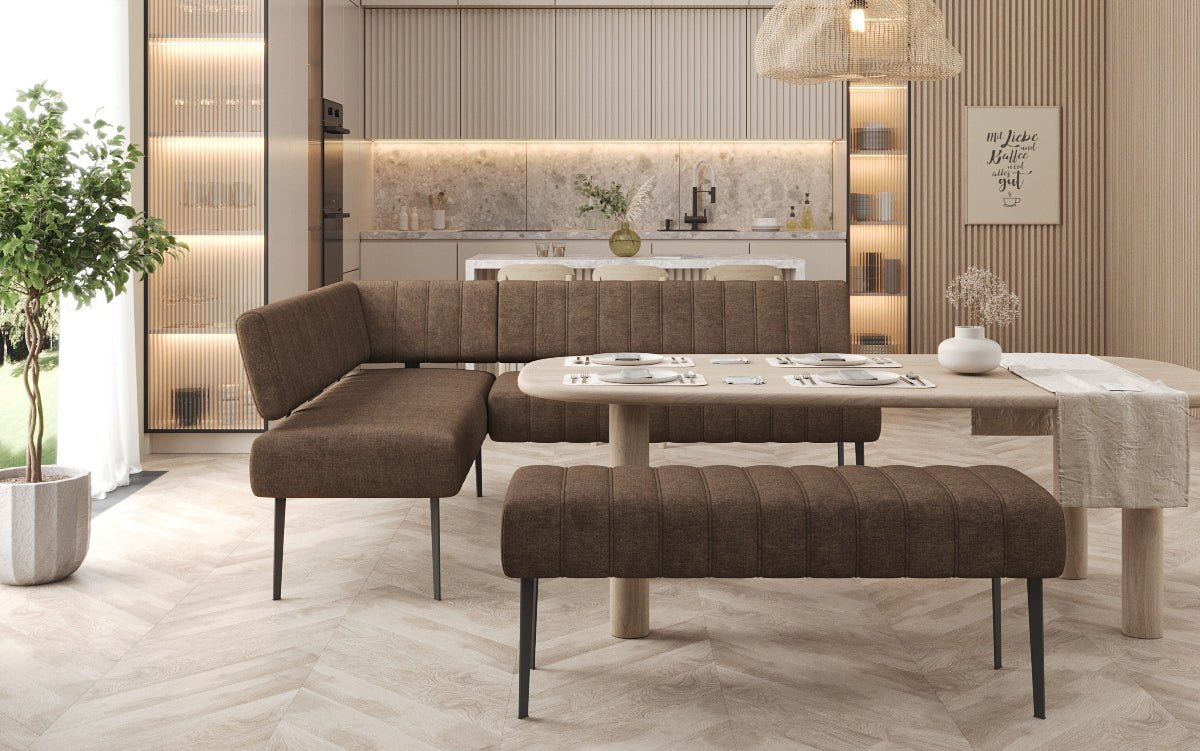 Ensemble de bancs Montero en tissu robuste avec pieds en métal