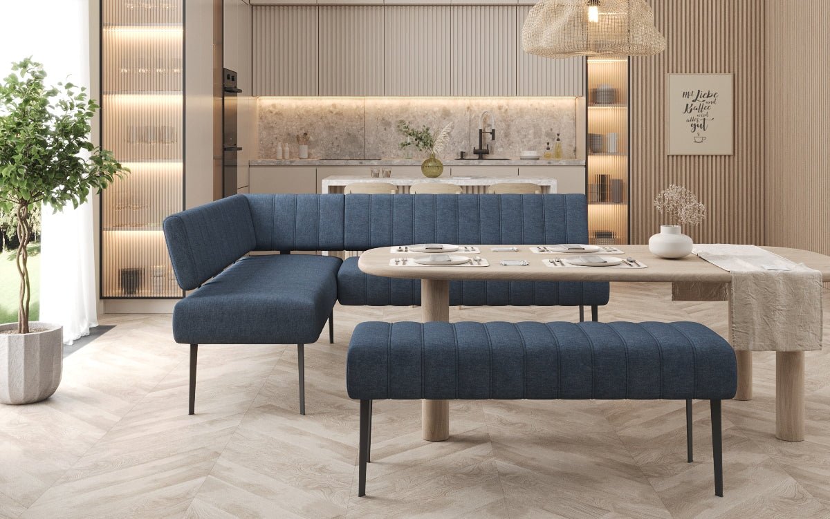 Ensemble de bancs Montero en tissu robuste avec pieds en métal