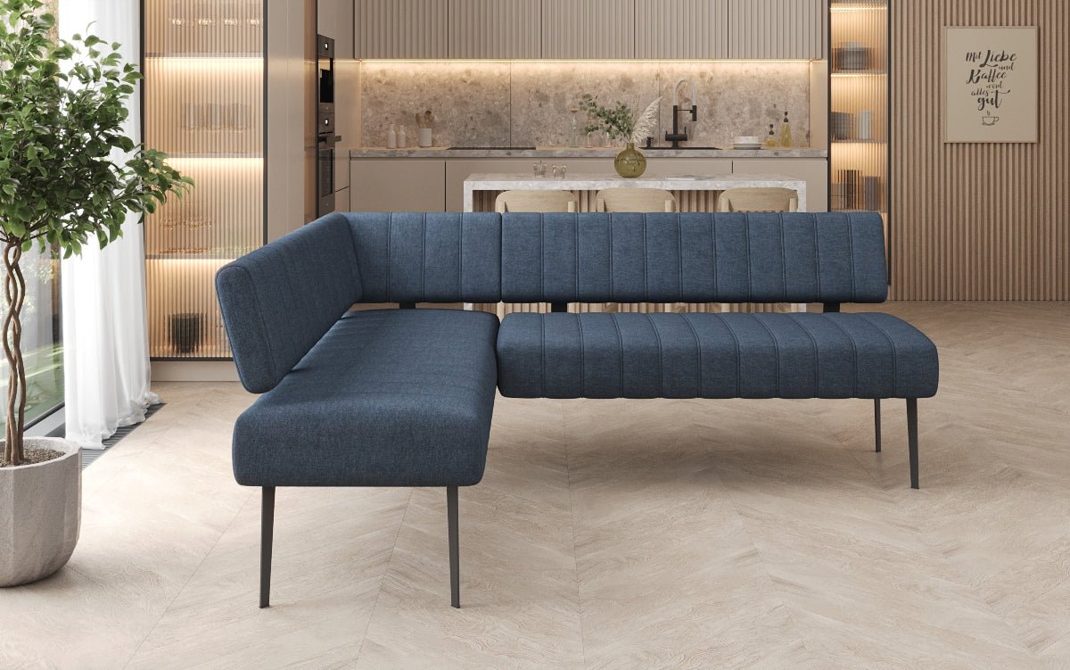 Banquette de salle à manger Montero rembourrée en tissu robuste avec pieds en métal