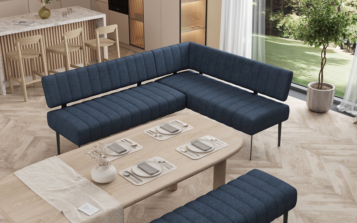 Ensemble de bancs Montero en tissu robuste avec pieds en métal