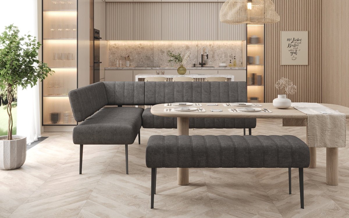 Ensemble de bancs Montero en tissu robuste avec pieds en métal