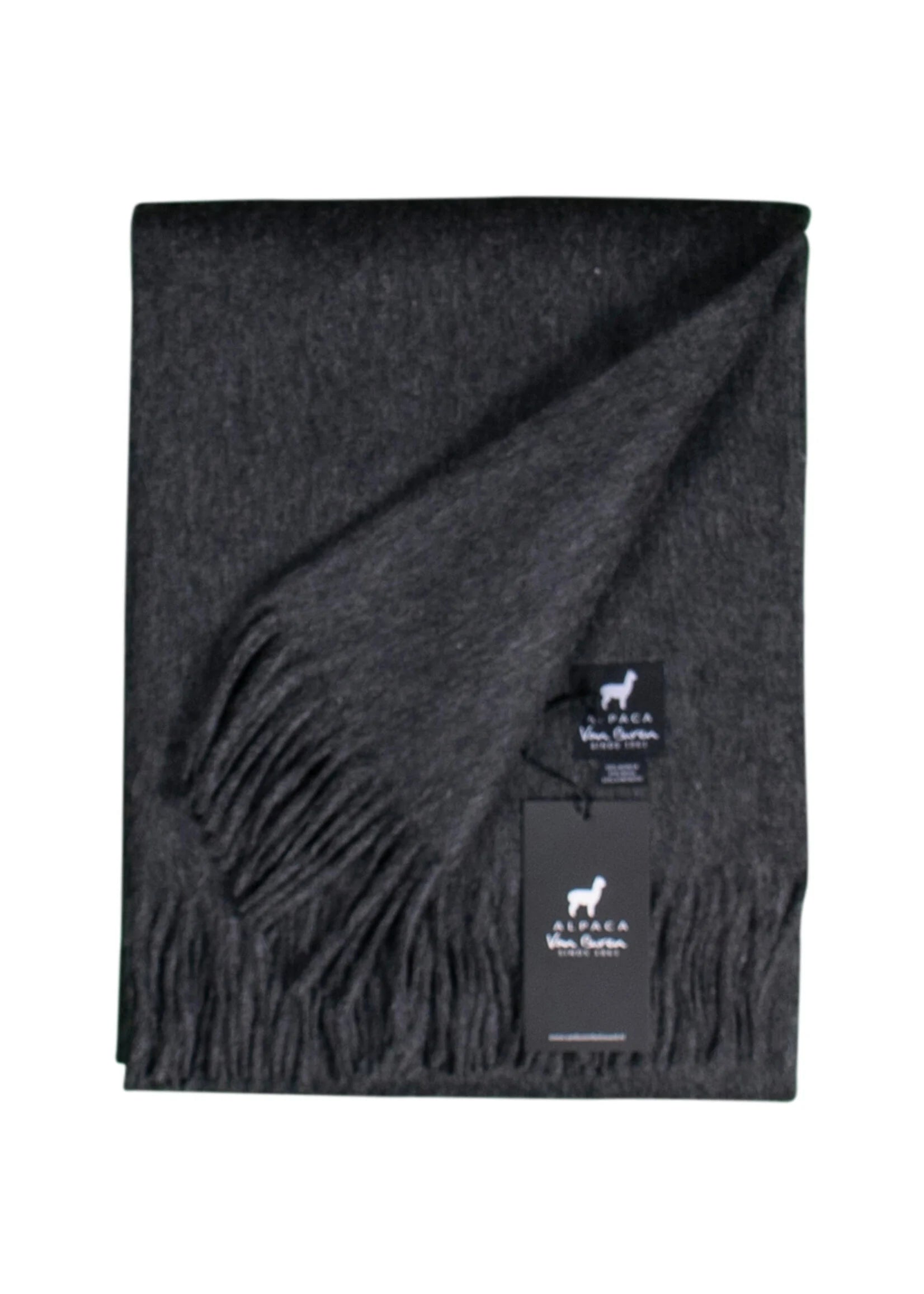 Plaid de jour Alpaga Nerin - Laine d'alpaga pure en Anthracite - 200x150 cm