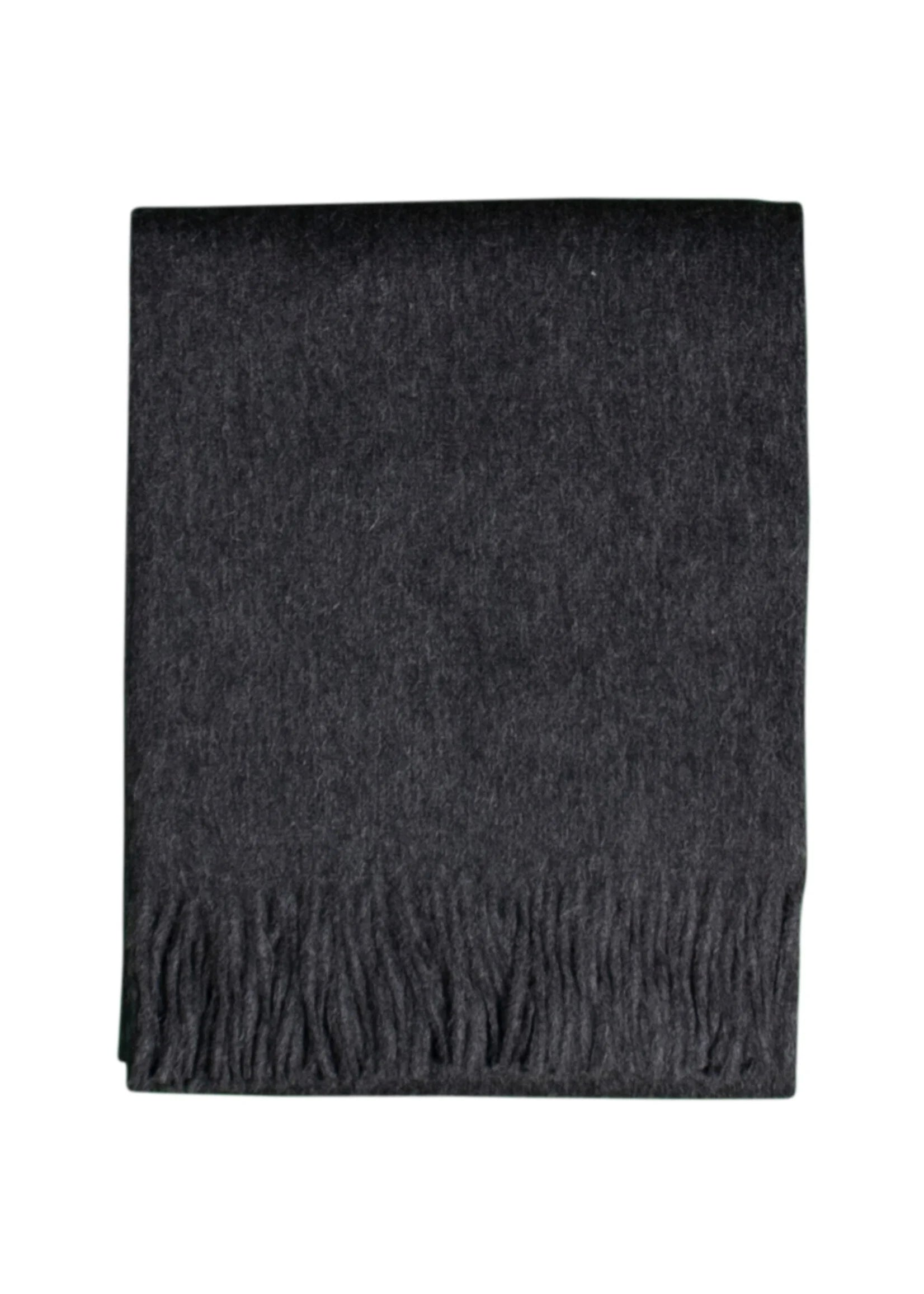 Plaid de jour Alpaga Nerin - Laine d'alpaga pure en Anthracite - 200x150 cm