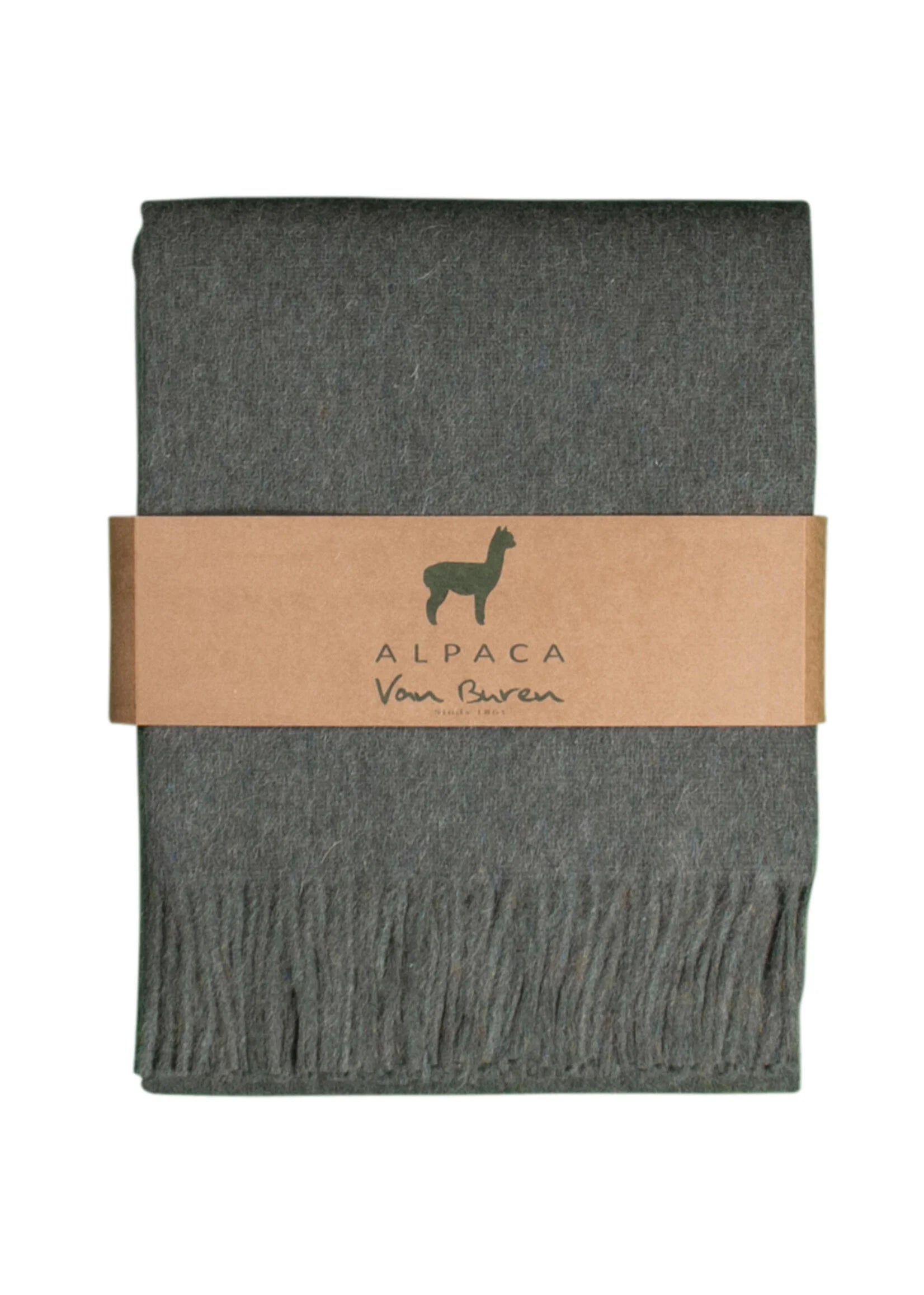 Couverture de jour Alpaga Freja - Laine d'alpaga pure en Vert - 200x150 cm