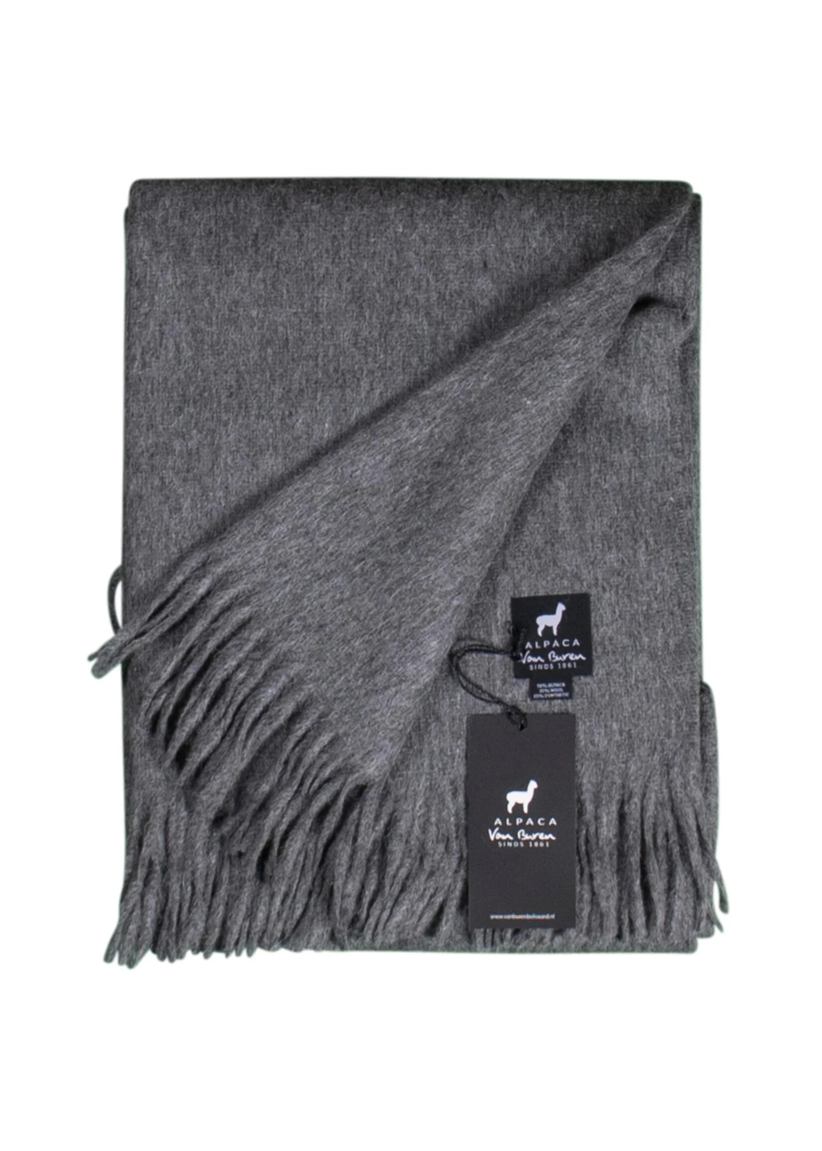 Couverture de jour Alpaga Liva - Laine d'alpaga pure en Gris - 200x150 cm