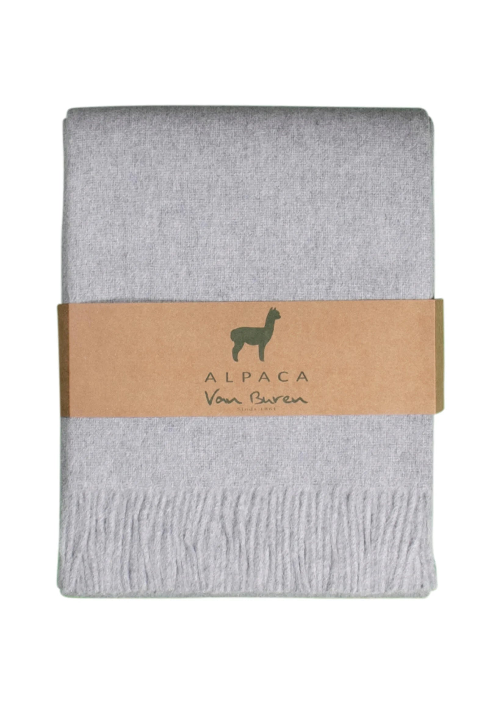 Alpaga jeté de lit Inari - Laine d'alpaga pure en Gris clair - 200x150 cm