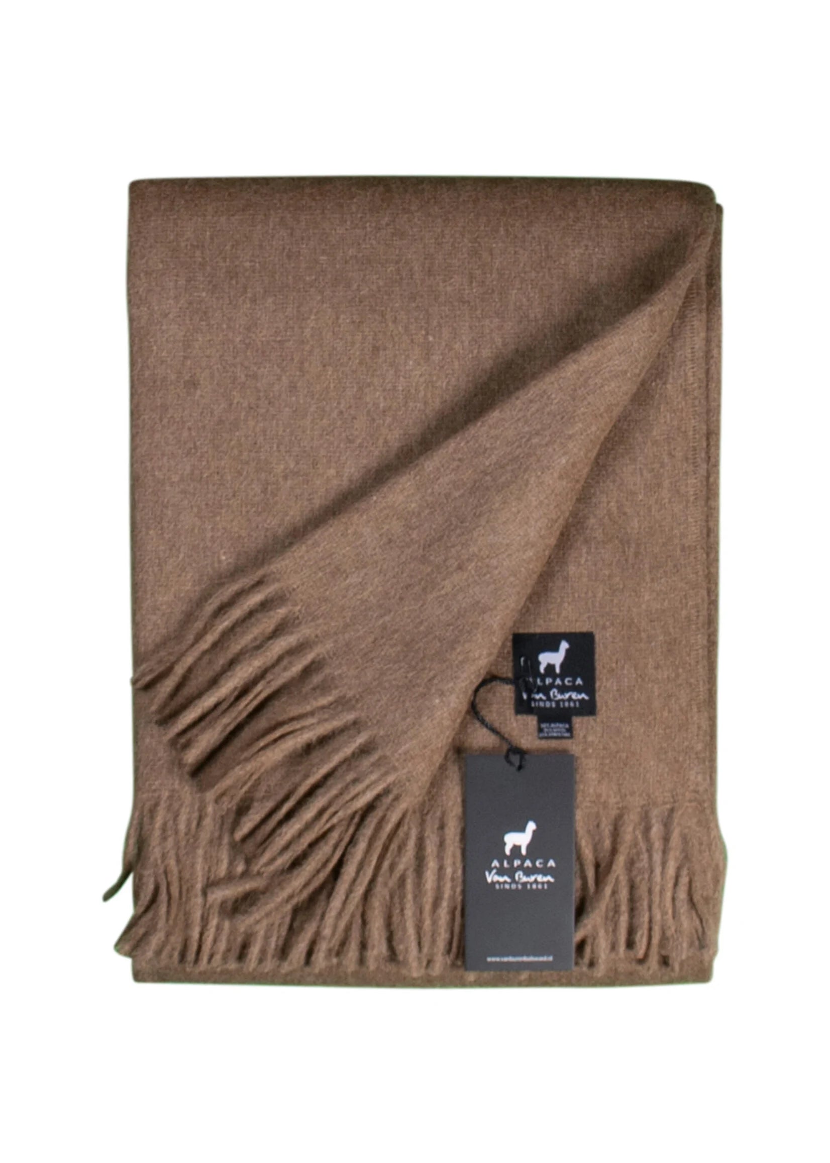 Plaid de jour Alpaka Linnea - Laine d'alpaga pure en Sable - 200x150 cm