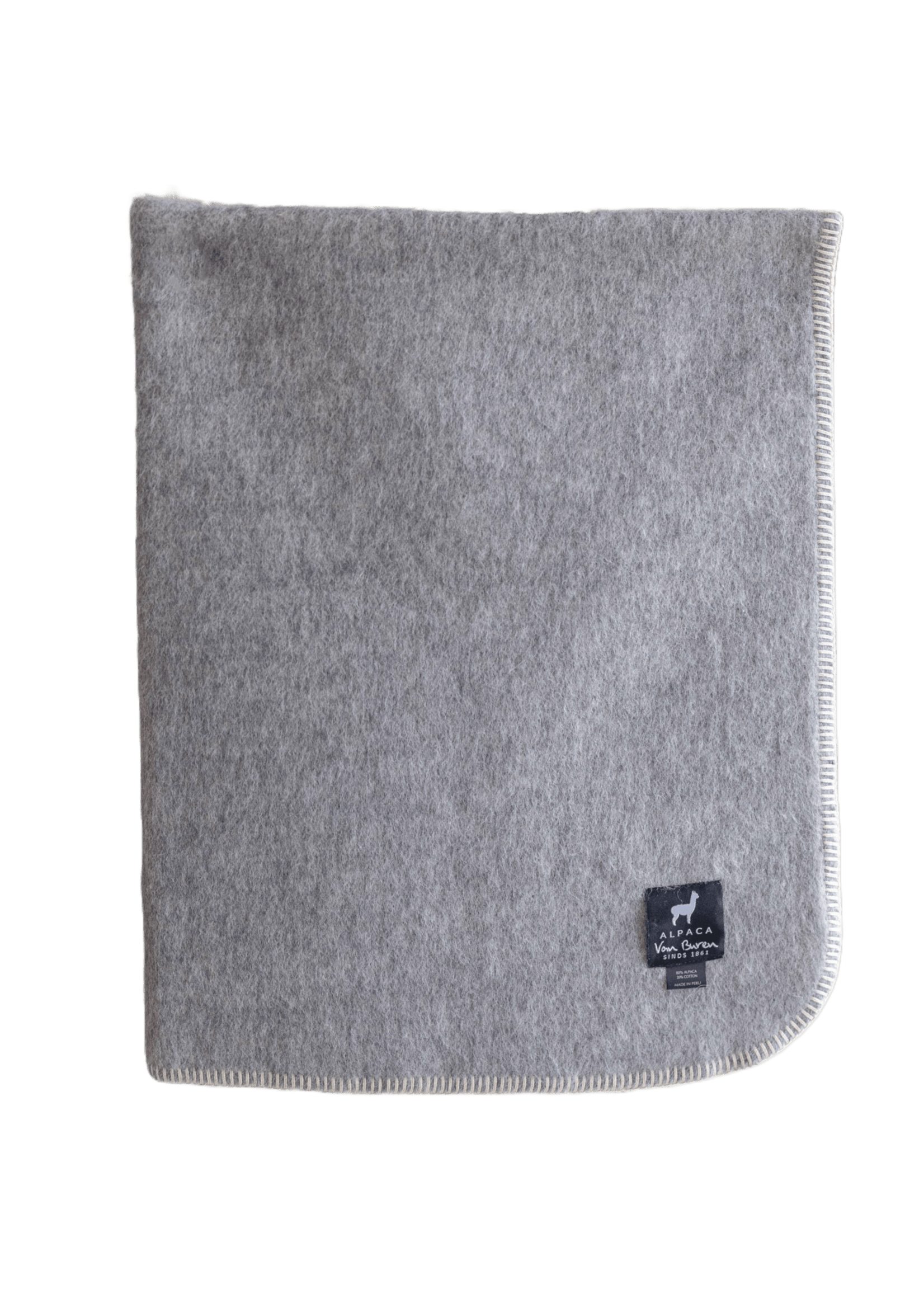 Couverture pour bébé en pure laine d'alpaga - Beige & Gris - 95x75 cm