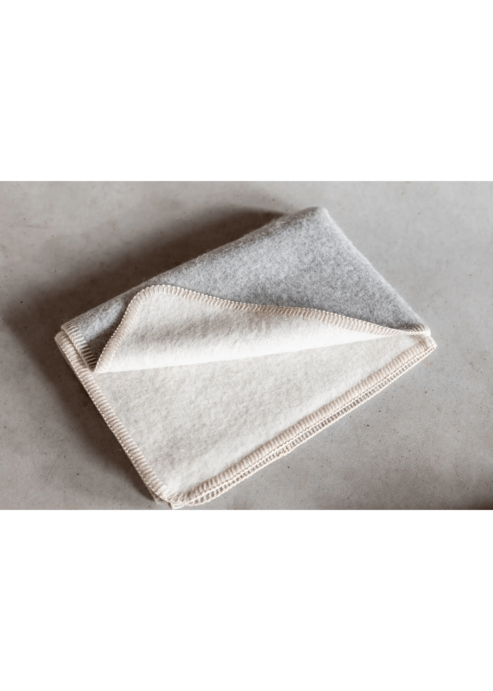 Couverture pour bébé en pure laine d'alpaga - Beige & Gris - 95x75 cm