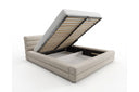 Designer Polsterbett Velia in Samt mit Stauraum – Beige