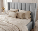 Designer Polsterbett Viola in Samt – Grau