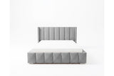 Designer Polsterbett Viola in Samt – Grau