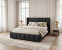 Designer Polsterbett Viola in Samt – Schwarz