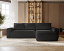Designer corner sofa Celina velvet with sleeping function and storage space