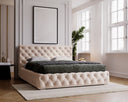 Designer Upholstered Bed Horizon in Velvet with Storage