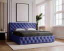 Designer Upholstered Bed Horizon in Velvet with Storage
