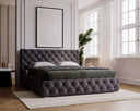 Designer Upholstered Bed Horizon in Velvet with Storage