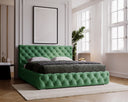 Designer Upholstered Bed Horizon in Velvet with Storage