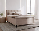 Lit boxspring Lumière en Velours avec espace de rangement