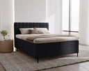 Lit boxspring Lumière en Velours avec espace de rangement