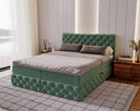 Lit boxspring Eden en Velours avec espace de rangement