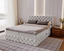 Lit boxspring Eden en Velours avec espace de rangement