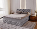Lit boxspring Eden en Velours avec espace de rangement