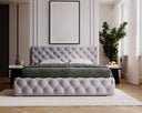 Designer Upholstered Bed Horizon in Velvet with Storage