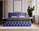 Designer Upholstered Bed Horizon in Velvet with Storage