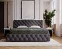 Designer Upholstered Bed Horizon in Velvet with Storage