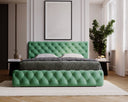 Designer Upholstered Bed Horizon in Velvet with Storage