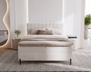 Lit boxspring Lumière en Velours avec espace de rangement