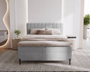 Lit boxspring Lumière en Velours avec espace de rangement