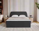 Pure Boxspring Bed in Velvet with Storage