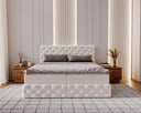 Lit boxspring Eden en Velours avec espace de rangement
