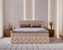Lit boxspring Eden en Velours avec espace de rangement