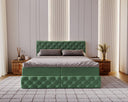 Lit boxspring Eden en Velours avec espace de rangement