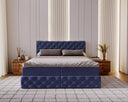 Lit boxspring Eden en Velours avec espace de rangement