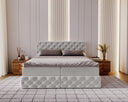 Lit boxspring Eden en Velours avec espace de rangement