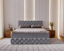 Lit boxspring Eden en Velours avec espace de rangement