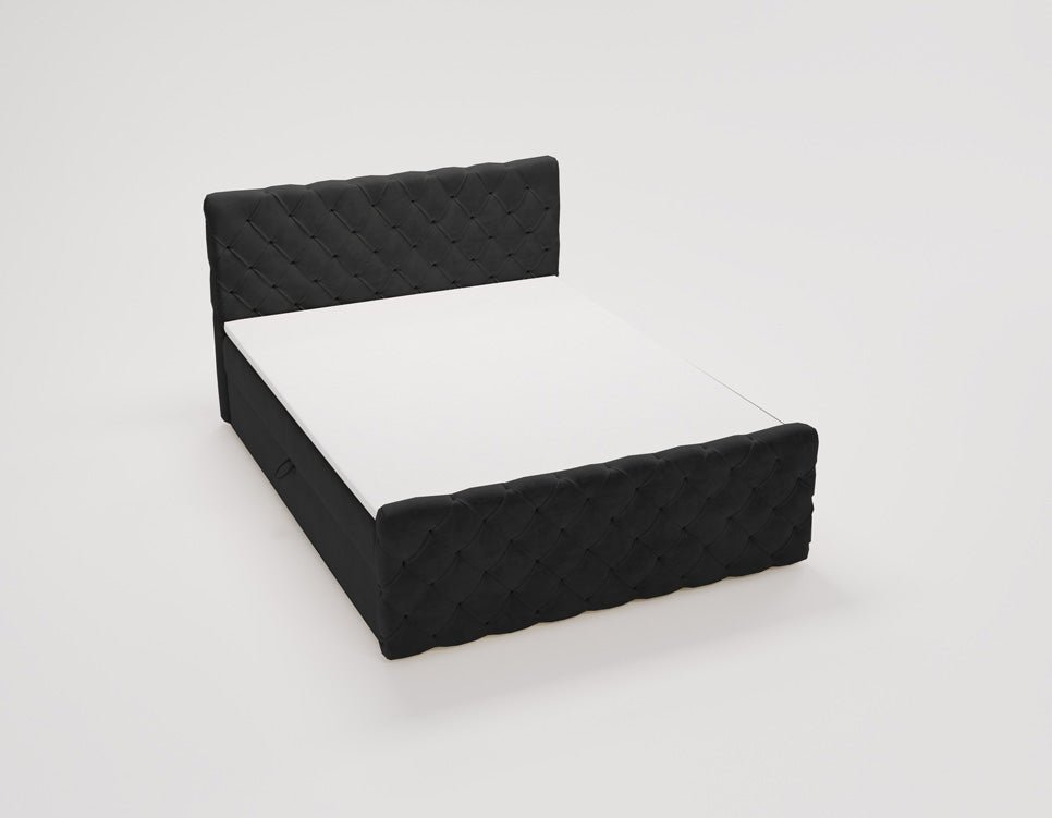 Boxspringbett Chester Samt mat Stauraum