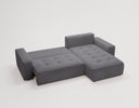 Designer-Ecksofa Nordic aus Samett mat Schloffunktioun a Stauraum