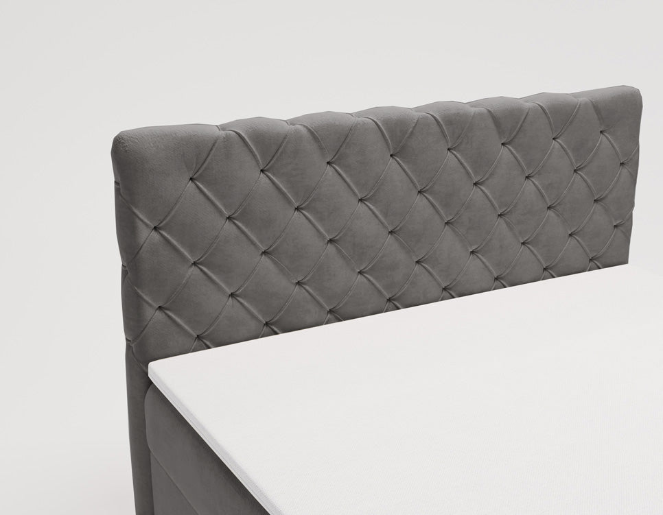 Boxspringbett Chester Samt mat Stauraum