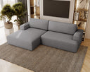 Designer-Ecksofa Siena Bouclé mat Schloffunktioun a Stauraum