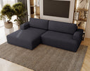 Designer-Ecksofa Siena Bouclé mat Schloffunktioun a Stauraum
