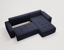 Designer-Ecksofa Nordic aus Samett mat Schloffunktioun a Stauraum